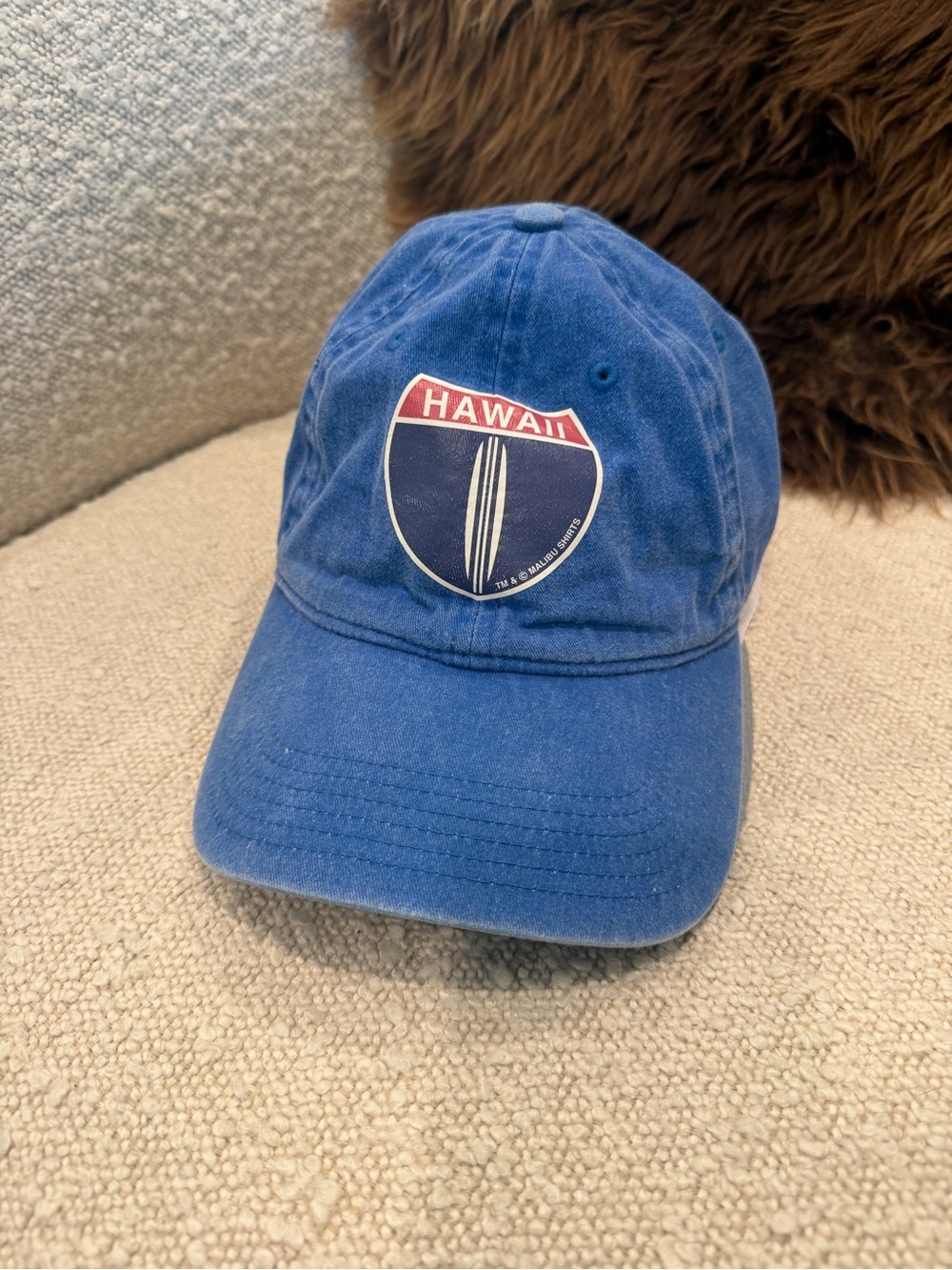 Hawaii Surf Shield Blue Cotton Baseball Cap